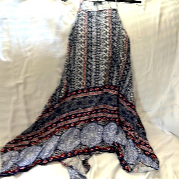 Multicolored sundress/tunic with asymmetrical handkerchief hem - Picture 1 of 4